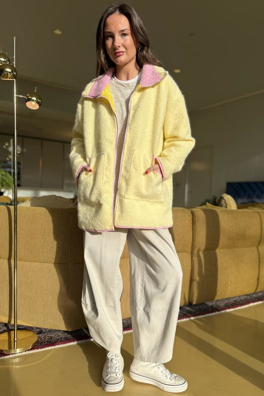 Beach Walk Fleece Jacket Lemon